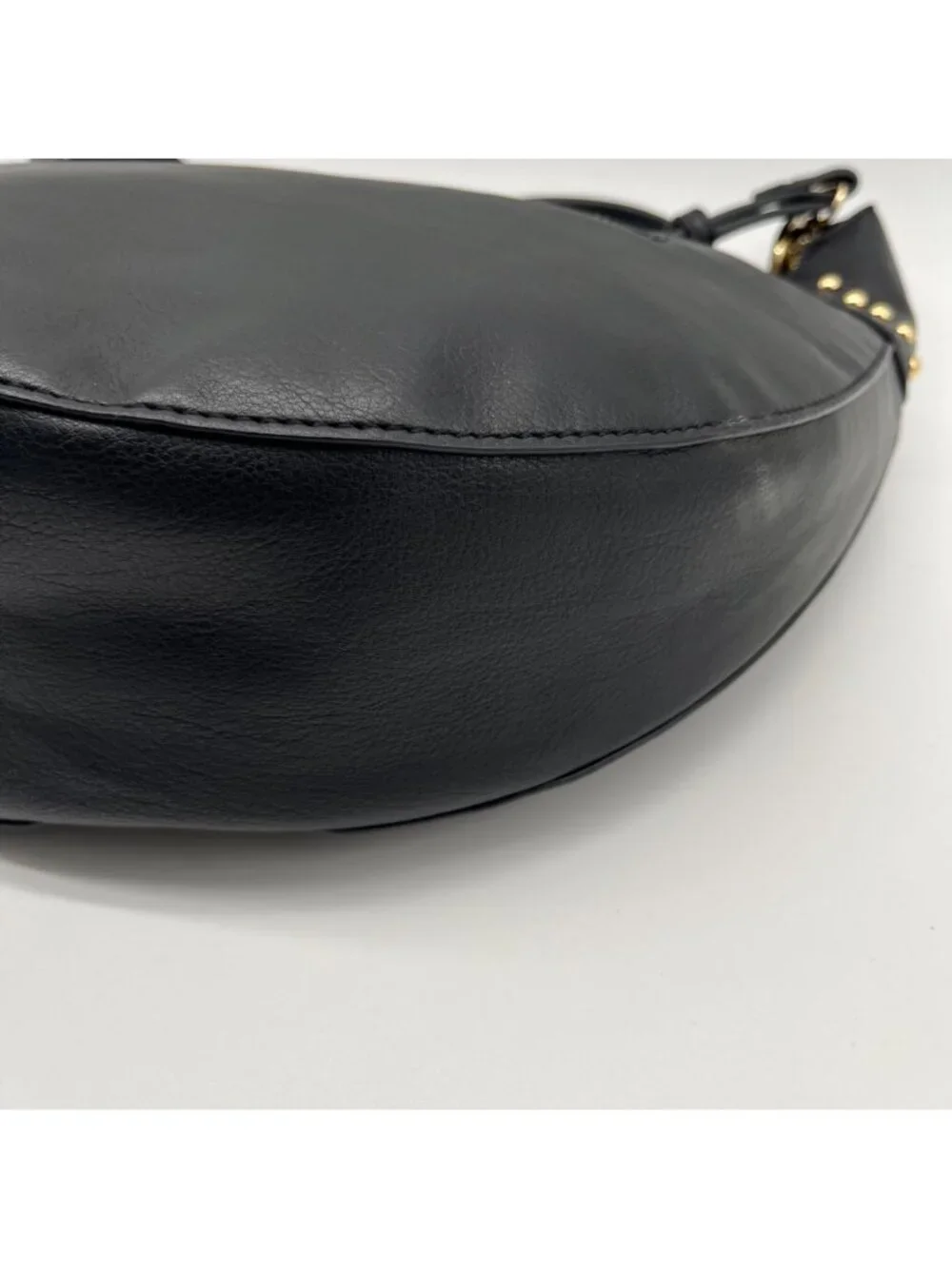 I.N.C. International Concepts Black Faux Leather Giannaa Medium Stud Hobo Bag